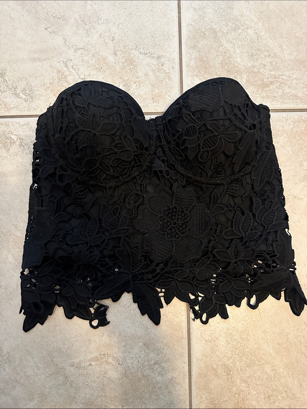 Crochet bustier crop top